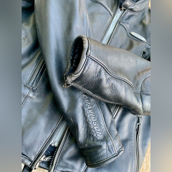 Harley Davidson FXRG Jacket size L Black Leather - Picture 8 of 14